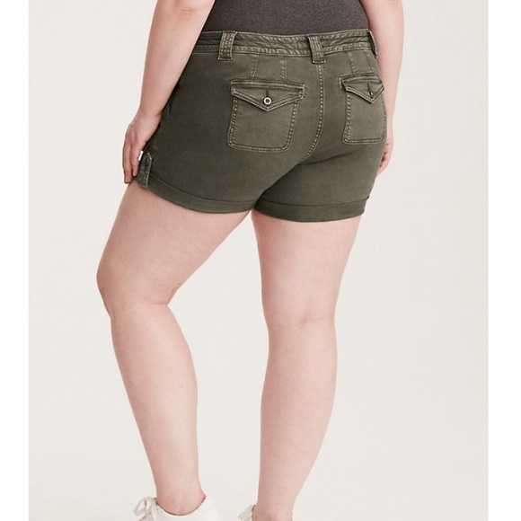 torrid Pants - Torrid Military Short Shorts Olive color size 16